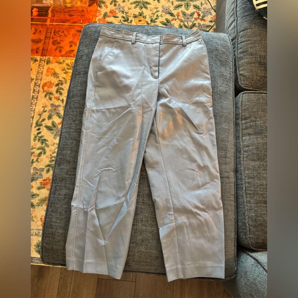 Babaton Sky Blue Faux Leather Pants